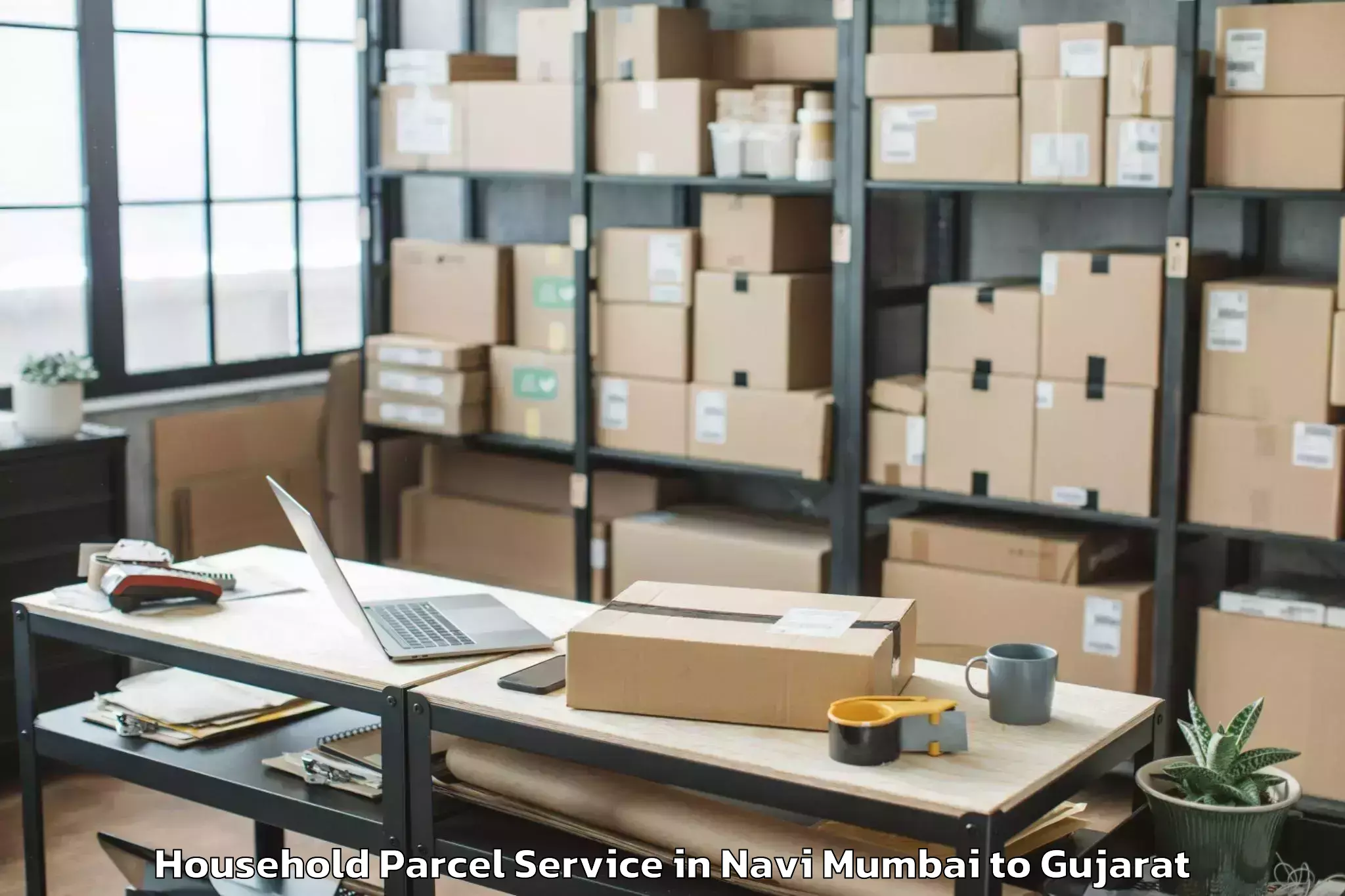 Trusted Navi Mumbai to Thasra Household Parcel